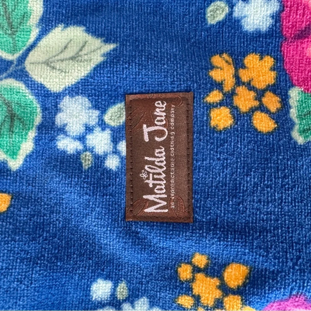 Matilda Jane Sweet Sunshine Blue Floral Towel Reusable Tote‎ Bag